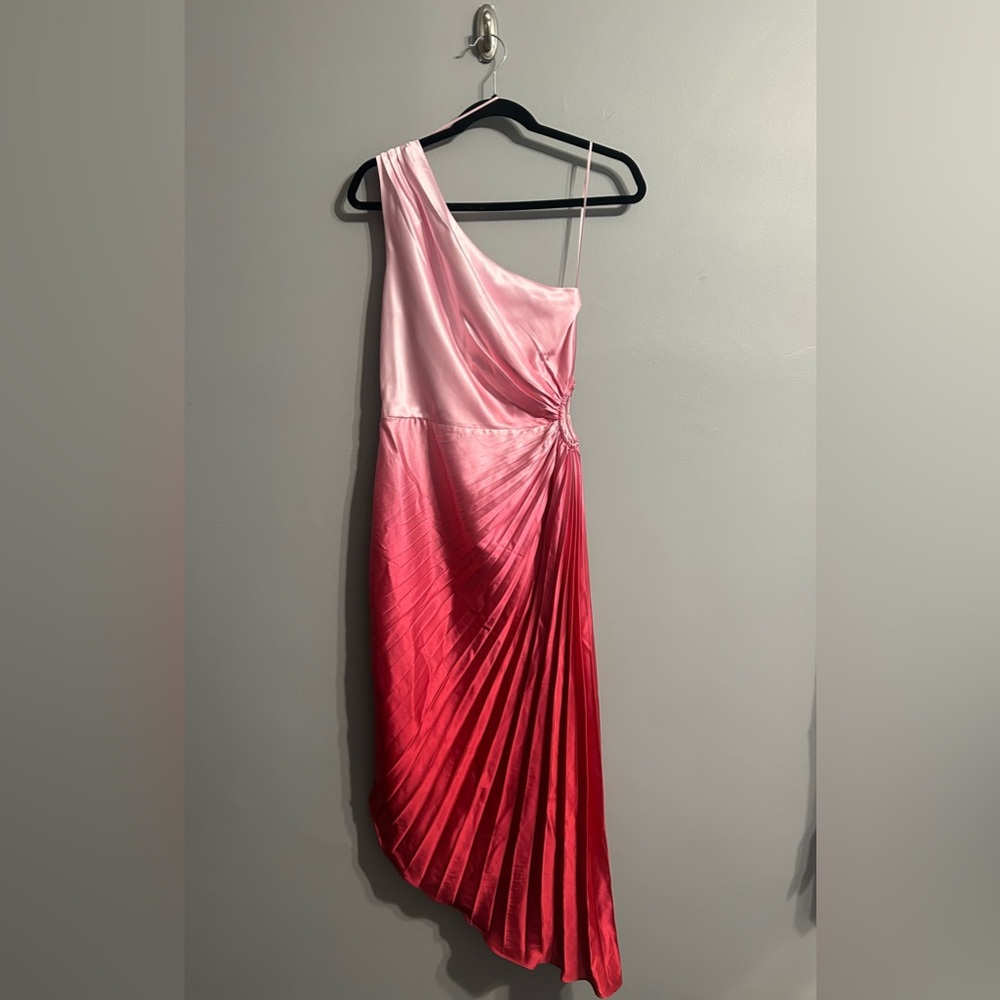 Adelyn Rae One-Shoulder Pink Gradient Dress - Picture 11 of 12